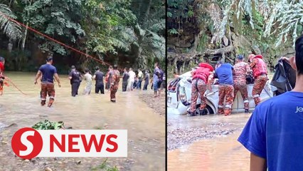 Search ongoing for missing victim after vehicle swept away by strong currents in Inanam
