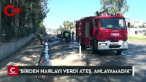 Evine yeni aldığı koltuk takımı araç ile birlikte küle döndü