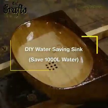 How to make a Amazing Water saving sink with waste wood DIY outdoor concrete sink ideas