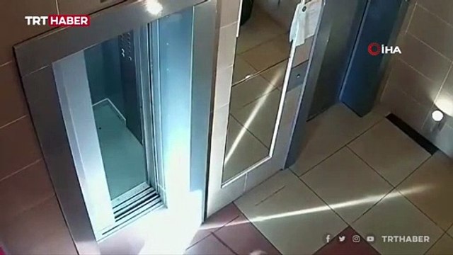 Tasması asansörün kapısına sıkışan köpek son anda kurtarıldı
