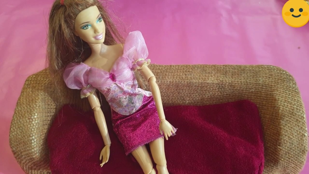 Doll furniture DIY - Doll Sofa DIY - Minature Sofa DIY - Styrofoam Sofa