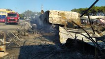 Edirne'de pazar yerinde çıkan yangında 9 iş yeri ağır hasar gördü