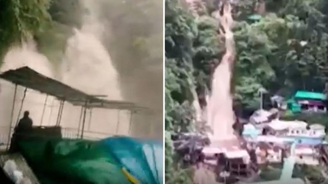 Mussoorie: Water flow of Kempty falls rises