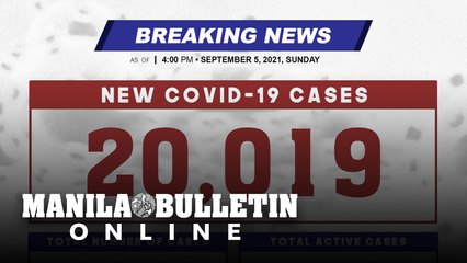 DOH reports 20,019 new cases, bringing the national total to 2,080,984, as of SEPTEMBER 5, 2021