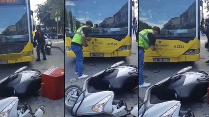 Kazaya sinirlenen motokurye dehşet saçtı
