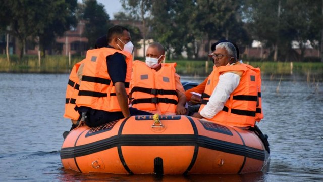 UP Flood: CM Yogi conducts aerial survey of Gorakhpur