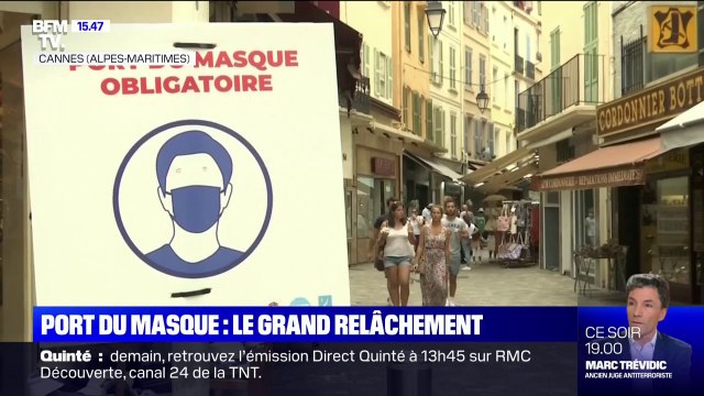 Dans certaines rues de Cannes, un relâchement constaté du port du masque