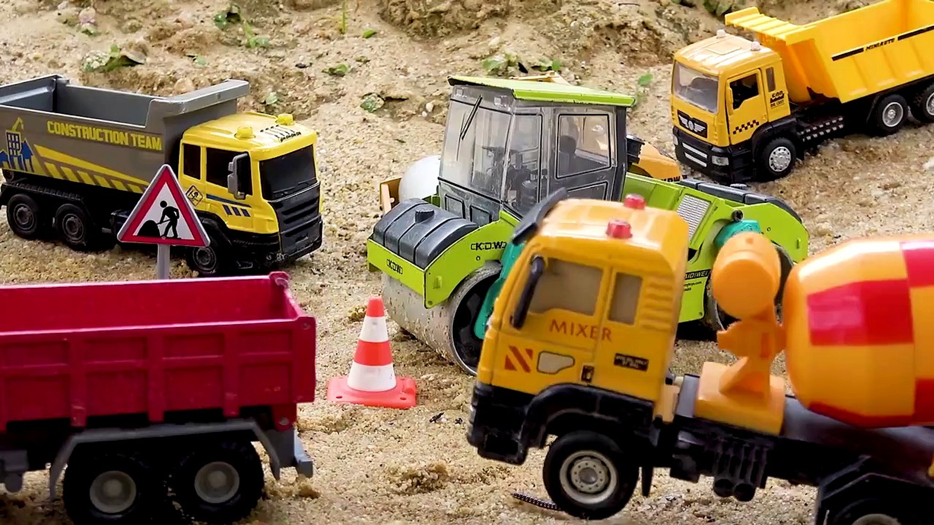 العاب سيارات أطفال شاحنات نقل الرمل_ حفارة, تفريغ شاحنة, مدحلة, شاحنة خلط  الإسمنت - video Dailymotion