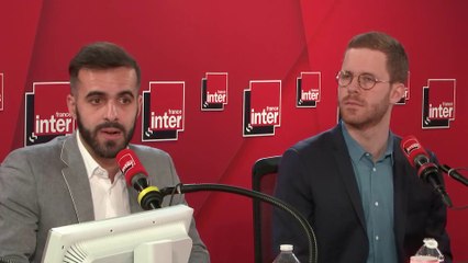 Ismaël Emelien et David Amiel au micro d'Alexandra Bensaïd