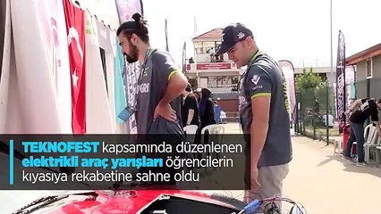 TEKNOFEST kapsamında düzenlenen elektrikli araç yarışları öğrencilerin kıyasıya rekabetine sahne oldu