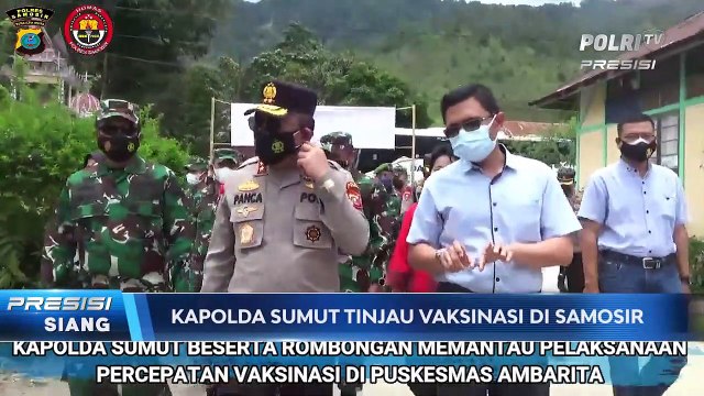 Kapolda Sumut Tinjau Vaksinasi Covid-19 & Serahkan Bansos di Kabupaten Samosir