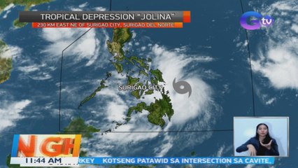 PAGASA (as of 11am): TD Jolina, posibleng mag-landfall sa Northern Luzon sa Huwebes | BT