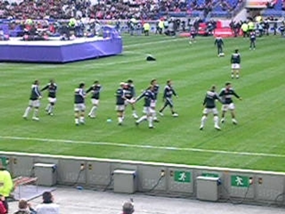 echauffement des lyonnais lille-lyon