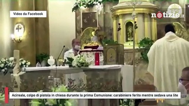Acireale, colpo di pistola in chiesa durante la prima Comunione: carabiniere ferito mentre sedava una lite