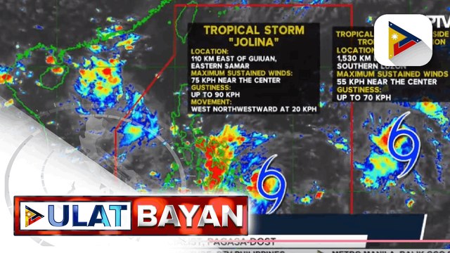 Bagyong Jolina, lumakas pa at isa nang tropical storm