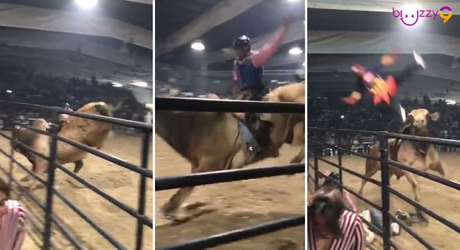 Rodéo : un taureau envoie voler un homme dans le public !