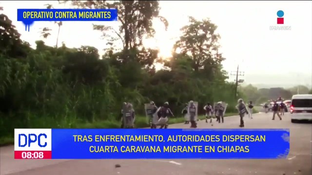Dispersan cuarta caravana migrante tras enfrentamiento en Chiapas