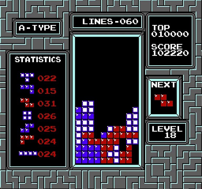 Tetris NES - A-Type - Level 18 Start