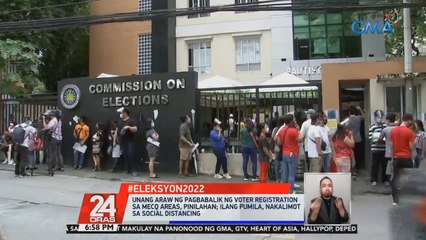 Unang araw ng pagbabalik ng voter registration sa MECQ areas, pinilahan; ilang pumila, nakalimot sa social distancing | 24 Oras