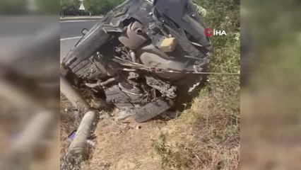 Direğe çarpan otomobil hurdaya döndü: 2 ağır yaralı