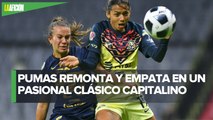 América y Pumas empatan en un buen clásico de la Liga MX Femenil
