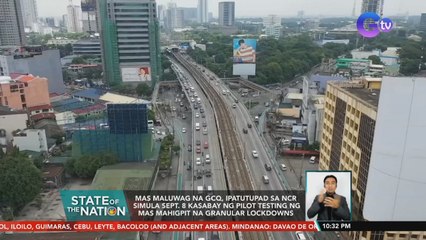Mas maluwag na GCQ, ipatutupad sa NCR simula Sept. 8 kasabay ng pilot testing ng mas mahigpit na granular lockdowns | SONA