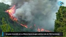 Un gran incendio en La Ribera Sacra (Lugo) calcina más de 700 hectáreas
