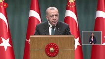 Cumhurbaşkanı Erdoğan, Cumhurbaşkanlığı Kabinesi toplantısı sonrası açıklamalarda bul...