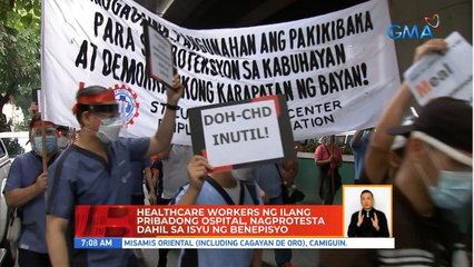 Healthcare workers ng ilang pribadong ospital, nagprotesta dahil sa isyu ng benepisyo | UB