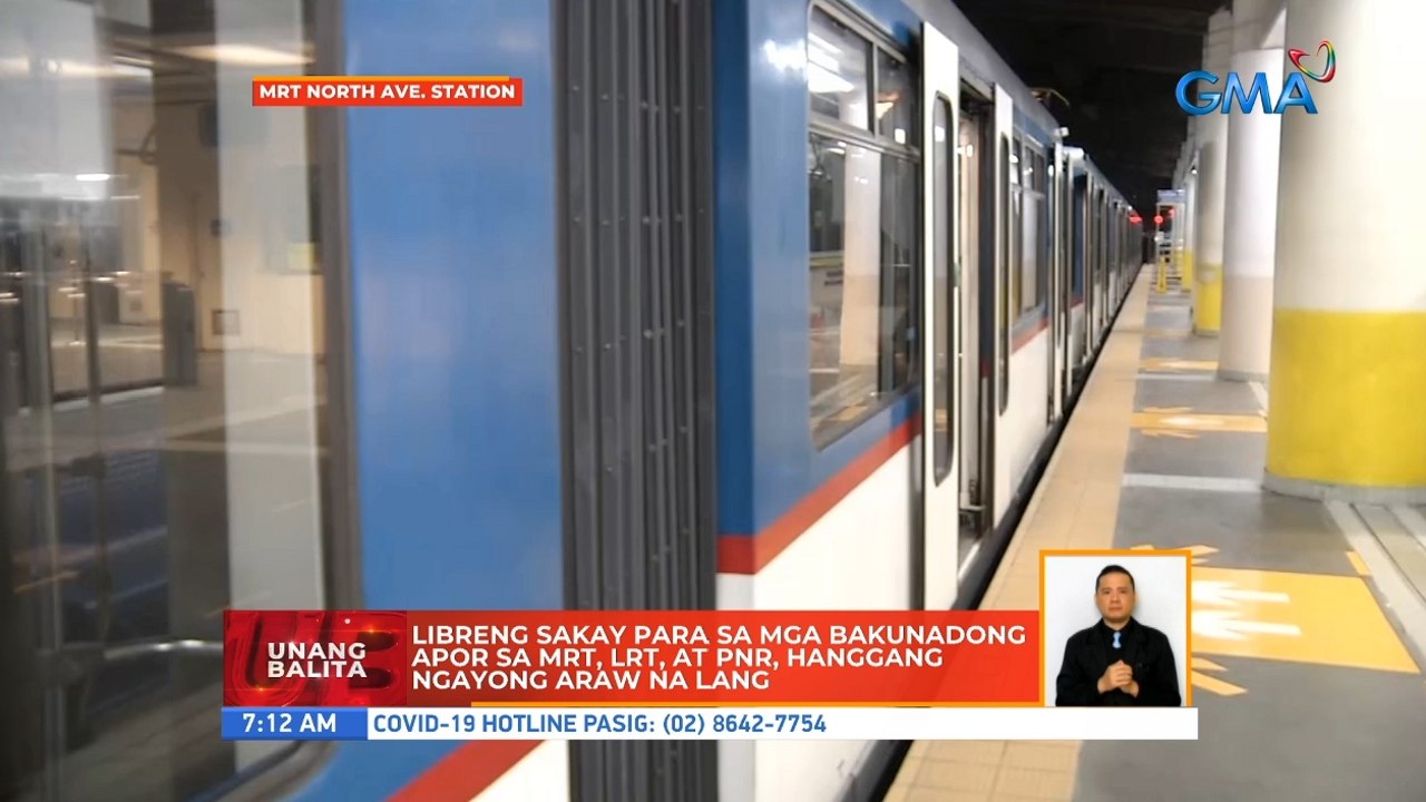 Libreng sakay para sa mga bakunadong apor sa MRT, LRT, at PNR, hanggang ngayong araw na lang | UB
