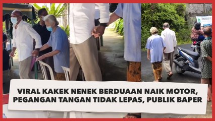 Viral Kakek Nenek Berduaan Naik Motor, Pegangan Tangan Tidak Lepas, Publik Baper