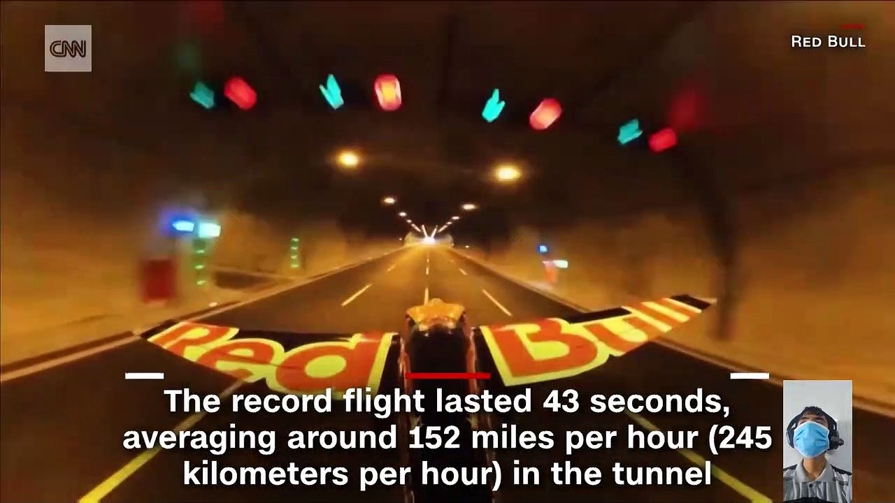 Pilot completes hair-raising world record tunnel flight