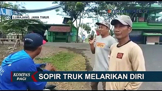 Detik-Detik Truk Ngebut dan Tabrak Lari Pemotor di Lumajang Jatim
