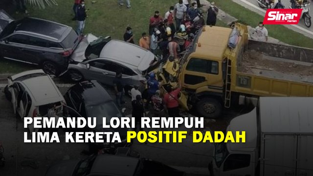 Pemandu lori rempuh lima kereta positif dadah