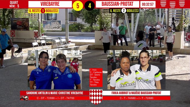 Quart VIREBAYRE vs BAUSSIAN-PROTAT : National à pétanque doublette féminin de Monaco - 3ème Ducasse's Challenge 2021