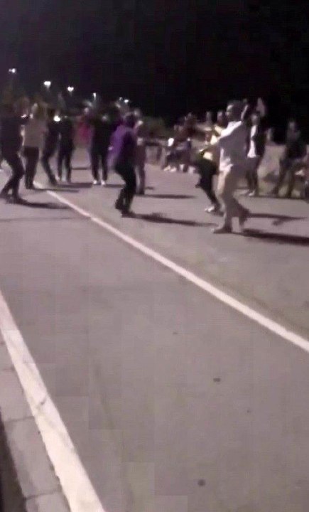 Kadıköy'de önce oyun havası oynadılar, sonra tekme tokat kavga ettiler! O anlar kamerada