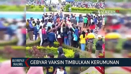Gebyar Vaksin Timbulkan Kerumunan, Warga Saling Berebut Demi Nomor Antrian