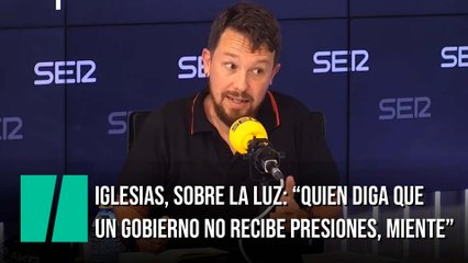 Iglesias, sobre la luz: "Si no hay movilizaciones de la sociedad civil, será más difícil"