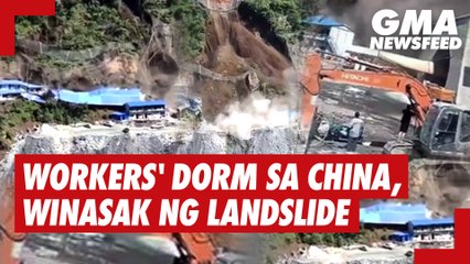 Workers' dorm sa China, winasak ng landslide | GMA News Feed