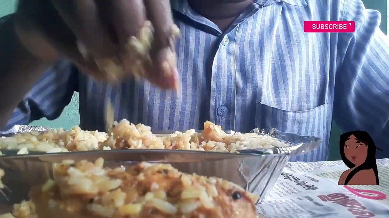 Chicken Biryani Eating
