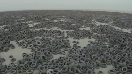 Kuwait comienza el reciclaje masivo de un enorme vertedero de neumáticos