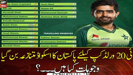 Pakistan's squad for the T20 World Cup has become controversial, What are the reasons ...?