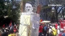 Grito dos Excluídos em BH: manifestantes usam imagem de Hitler, Trump, Bolsonaro e Guedes