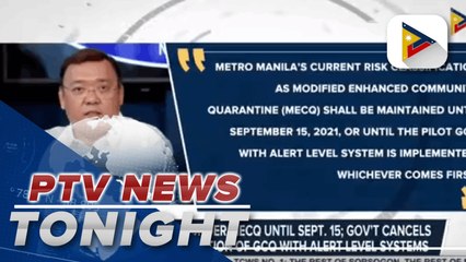 Download Video: NCR to remain under MECQ until Sept. 15; Government cancels pilot implementation of GCQ with alert level systems