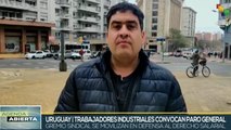 Obreros de Uruguay convocados a paro general