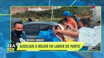 Policías auxilian a mujer con trabajo de parto en Pachuca