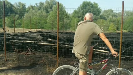 Lodi, a fuoco i resti della Cattedrale vegetale