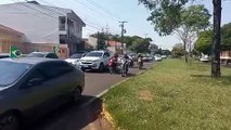 Carreata em favor do presidente Bolsonaro passa pela região central de Umuarama
