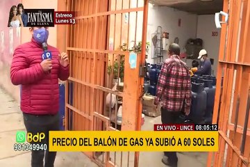 Precio del balón de gas doméstico sube hasta 60 soles en Lince