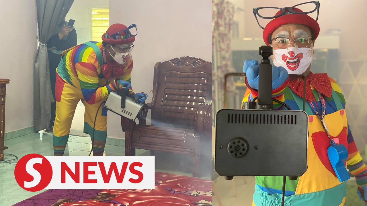 ‘Fogging Clown’ sanitises and brings cheer to homes